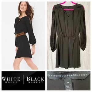 WHBM Long Sleeve Blouson Dress